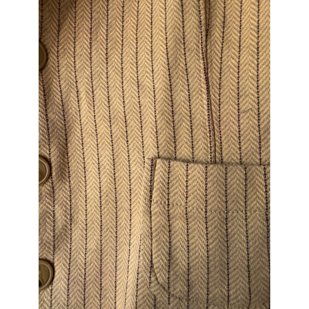 Vintage Lux Yellow Herringbone Button Front Vest Size M - Picture 4 of 5